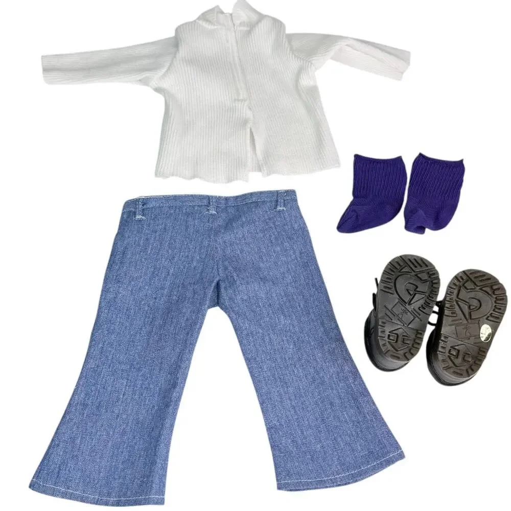 American Girl Blue Jean Basics II Pleasant Co Boy Turtleneck Jeans Socks Shoes